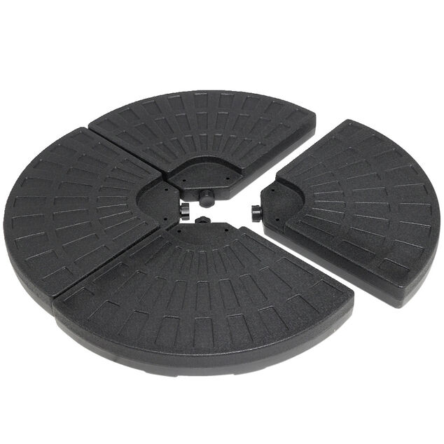 Dalle de parasol x4 &agrave; remplir plastique gris 13kg 48x48xH7,5cm