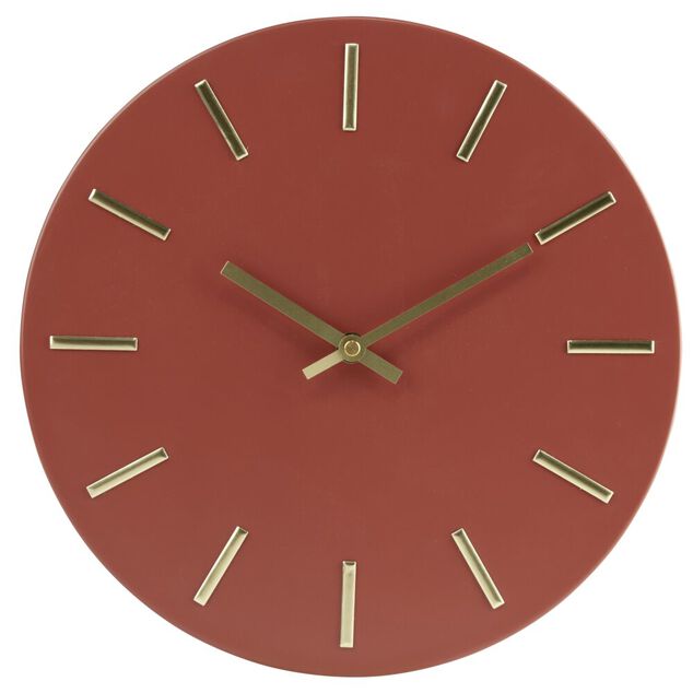 Horloge ronde en métal terracotta Ø30cm