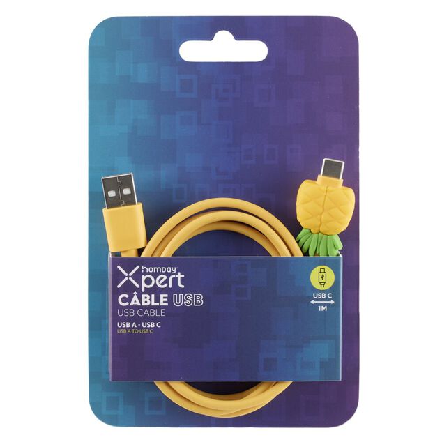 C&acirc;ble Homday double USB-C 1 m&egrave;tre 5V figurine amusante plastique (3 mod&egrave;les)