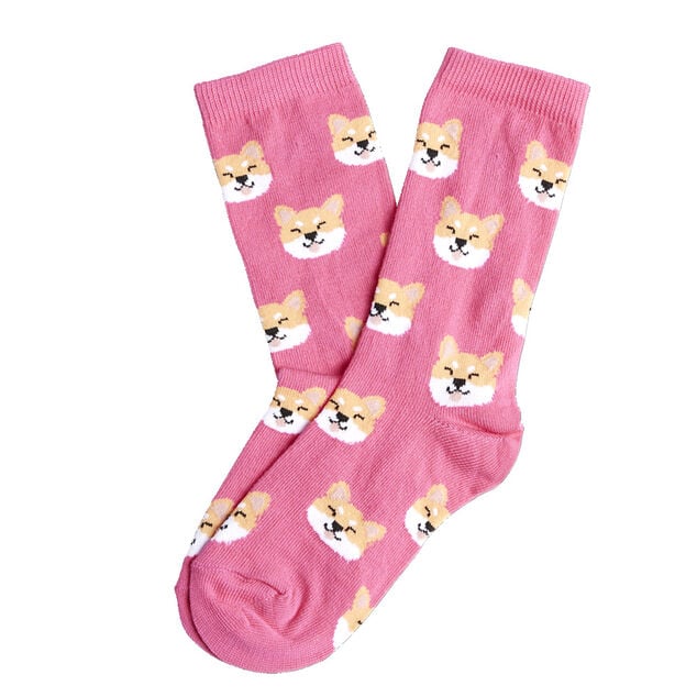 Chaussettes fille rose motifs renards T26/35