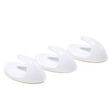 Lot de 3 accroches torchons adh&eacute;sifs plastique blanc