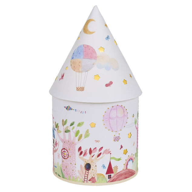 Lanterne design jeux plein air 3 LED &Oslash;7,5xH15cm blanc et rose