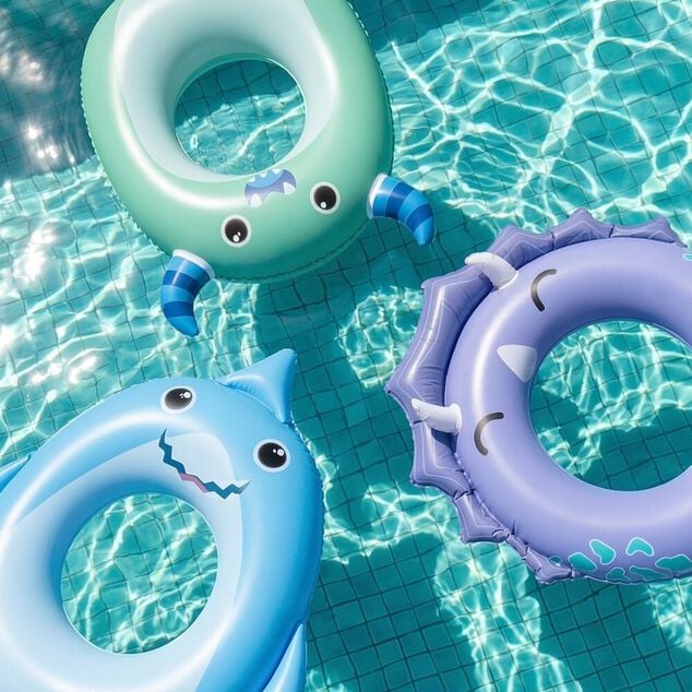 Bou&eacute;e gonfable requin Squichy plastique bleu &Oslash;60cm