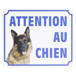 Plaque signal&eacute;tique  "Attention au chien" - 24x20 cm