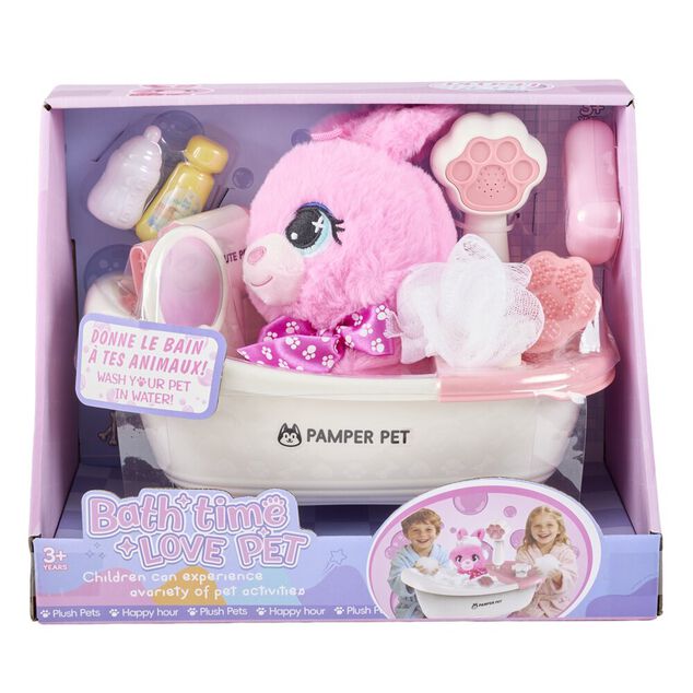 Peluche de bain pour b&eacute;b&eacute; 16x13xH16cm (2 mod&egrave;les lapin ou chiot)