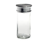 Pot &agrave; &eacute;pice en verre et couvercle m&eacute;tal &Oslash;5xH10,2cm