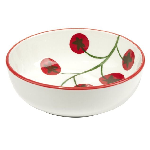 Bol porcelaine blanc motif grappe de tomate &Oslash;12xH10cm