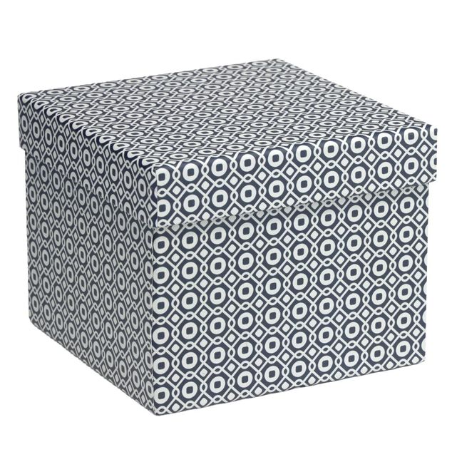 Bo&icirc;te carton d&eacute;cor&eacute;e 13x10xH13cm - 2 mod&egrave;les