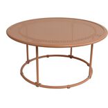 Table basse jardin Faro ronde m&eacute;tal terracotta &Oslash;80xH37cm