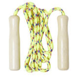 Corde à sauter jaune avec poignées bois L200cm