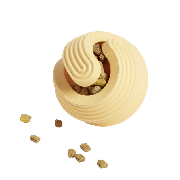 Balle distributeur friandise chien caoutchouc &Oslash;8,5cm