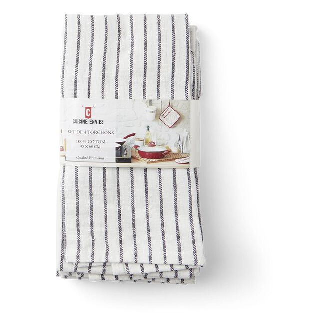 Lot de 4 torchons en coton