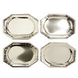 Plateaux de pr&eacute;sentation ovale x4 carton m&eacute;tallis&eacute; dor&eacute; 25x34cm