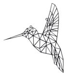 Oiseau design origami &agrave; suspendre m&eacute;tal ajour&eacute; noir L25xH22cm