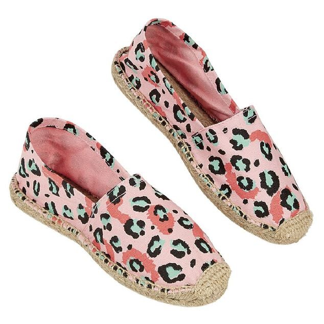 Espadrilles Femme imprim&eacute; l&eacute;opard rose T36/40