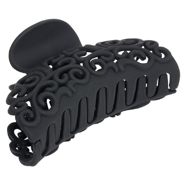 Pince à cheveux en plastique noir mat