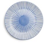 Assiette plate Rio fa&iuml;ence bleue et blanche &Oslash;27cm