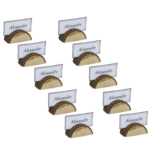 Marque place b&ucirc;che bois marron x10