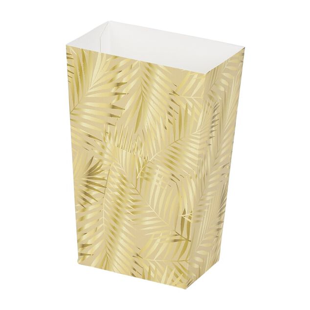 Boîte à bonbons motif feuillage doré thème nature x4