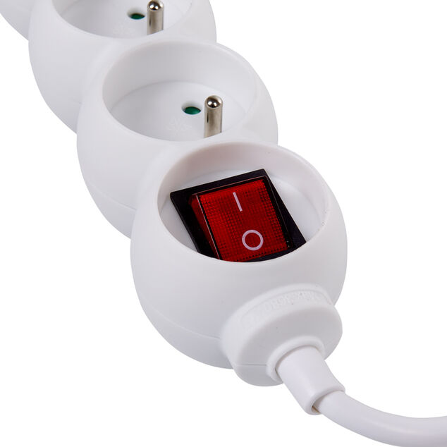 Bloc multiprise blanc interrupteur 5 prises