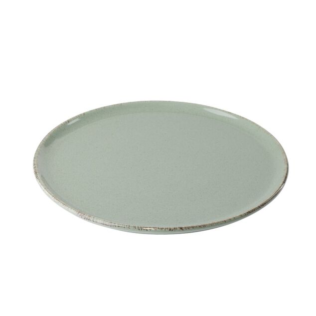 Assiette &agrave; dessert ronde Lisbonne gr&egrave;s vert &Oslash;20,5cm