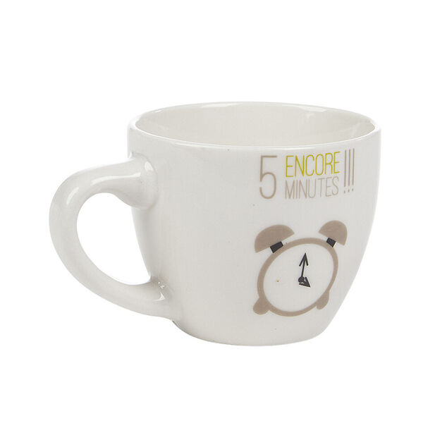 Tasse &agrave; expresso porcelaine blanc &agrave; motif r&eacute;veil 9 cl