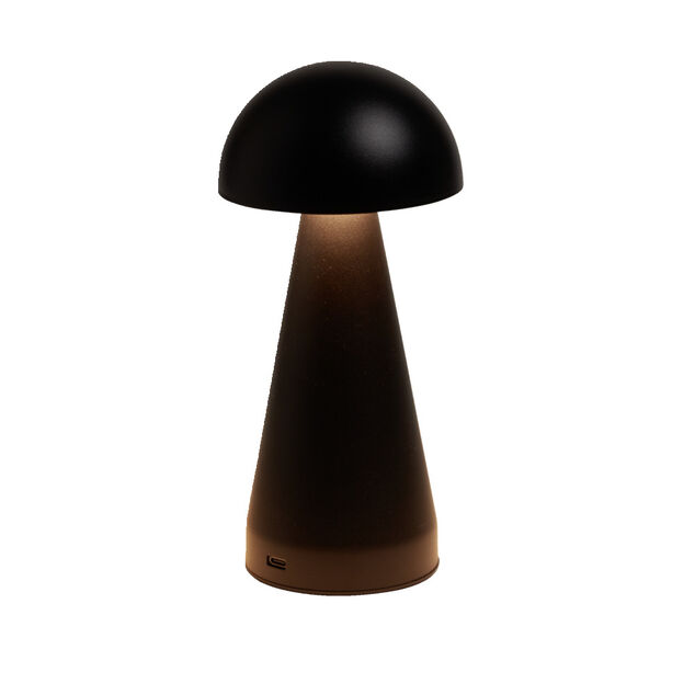 Lampe de table Roundi USB tactile noire &Oslash;9,5xH22,5cm