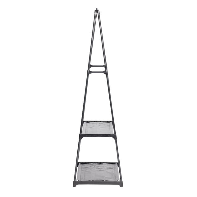 Portant v&ecirc;tements ajustable m&eacute;tal noir 2 tablettes 78x40xH160cm