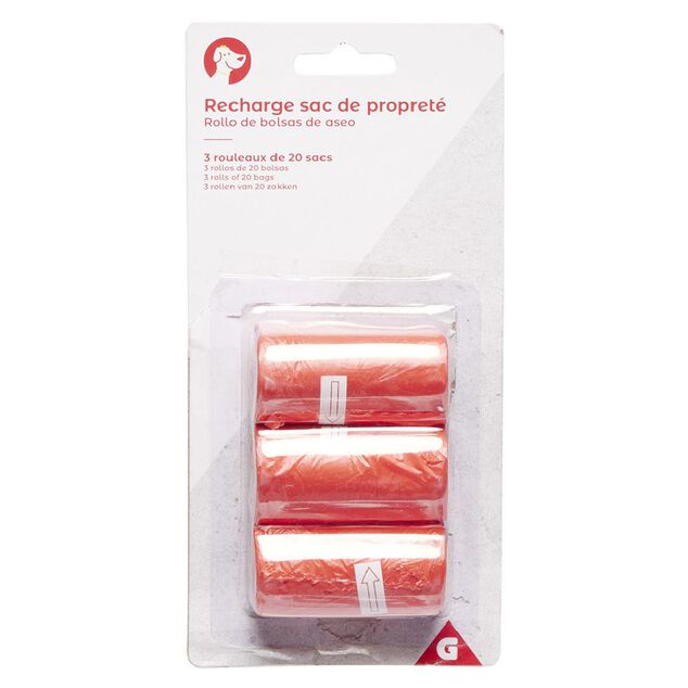 Sac propret&eacute; x3 rouleaux de 20 sacs (2 mod&egrave;les)