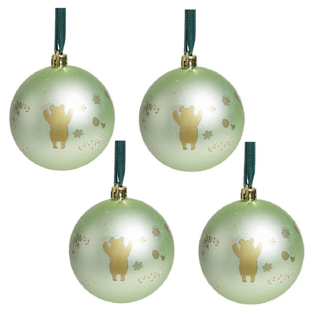Boule de No&euml;l Disney Winnie L'ourson vert &Oslash;8cm x4