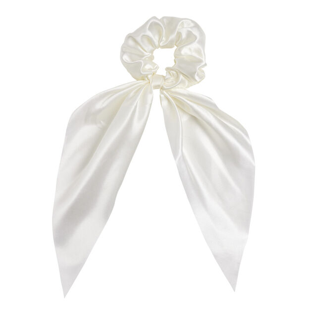 Chouchou foulard beige satin&eacute;