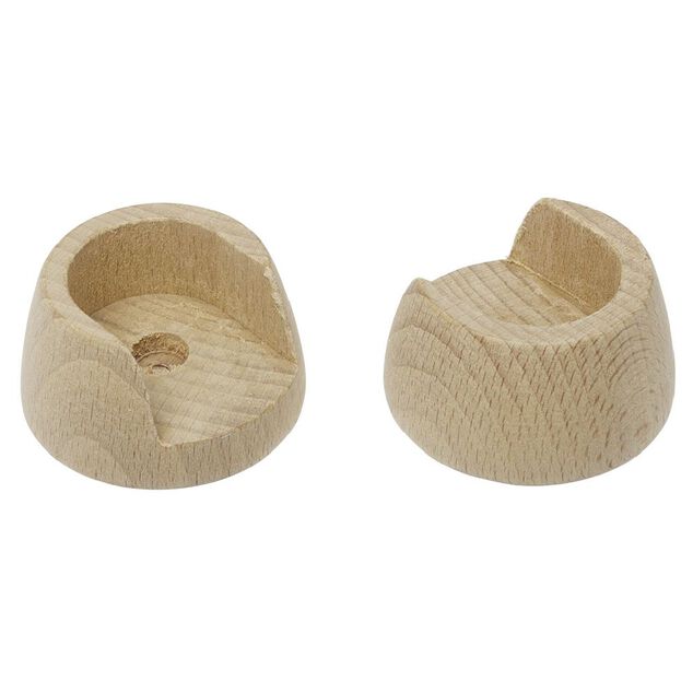 Support pour tringle naissance en bois naturel &Oslash;28mm x2