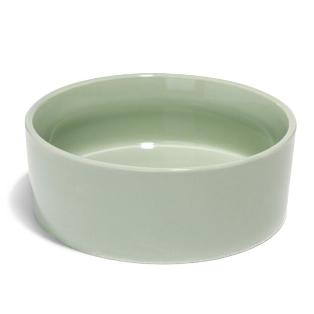 Gamelle ronde pour chien c&eacute;ramique vert &Oslash;18xH.6cm - 800 ml