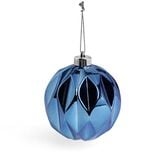 Boule de Noël origami argenté ou bleue Ø12cm - 2 coloris