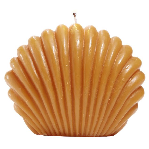 Bougie coquillage grand mod&egrave;le 15x12,8xH9cm