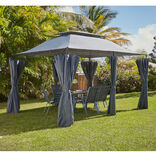 Tonnelle rectangulaire Sicile double toit grise UPF50+ 400x300xH287cm 12m&sup2;