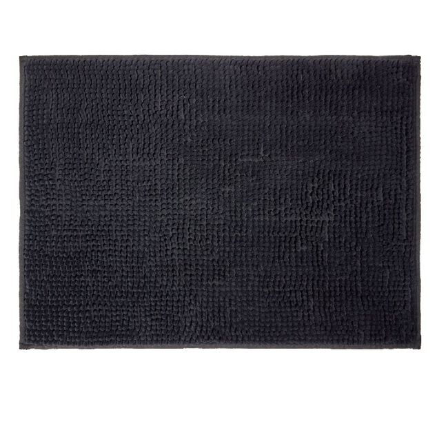 Tapis de salle de bain chenille noir 45x65cm
