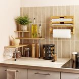 &Eacute;tag&egrave;re d'angle modulable en bambou