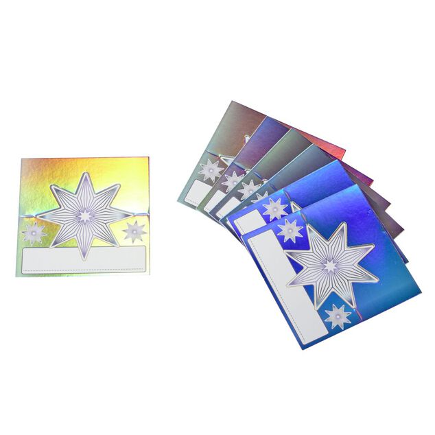 Porte nom en papier motifs No&euml;l Bor&eacute;al 8 pi&egrave;ces