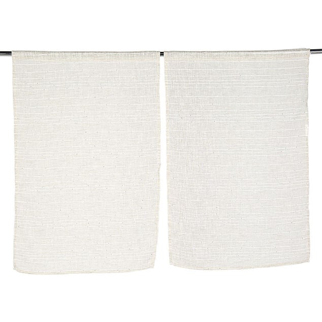 Vitrage passe tringle x2 effet sequin taupe 60x90cm