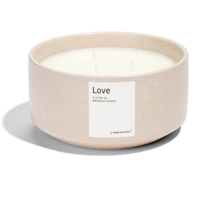 Bougie Love pot c&eacute;ramique &Oslash;13xH6cm rose