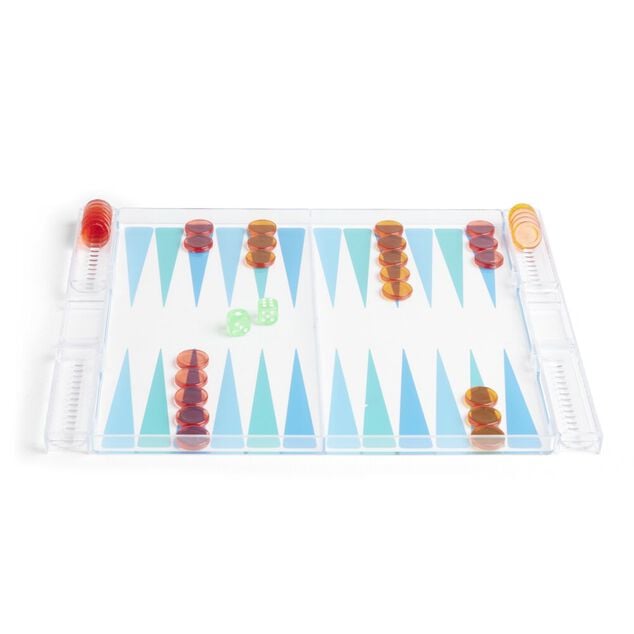 Jeu de backgammon transparent 24,8x30cm