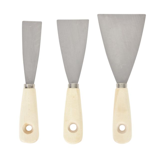 Spatule inox x3 largeur 30, 50 et 80 mm