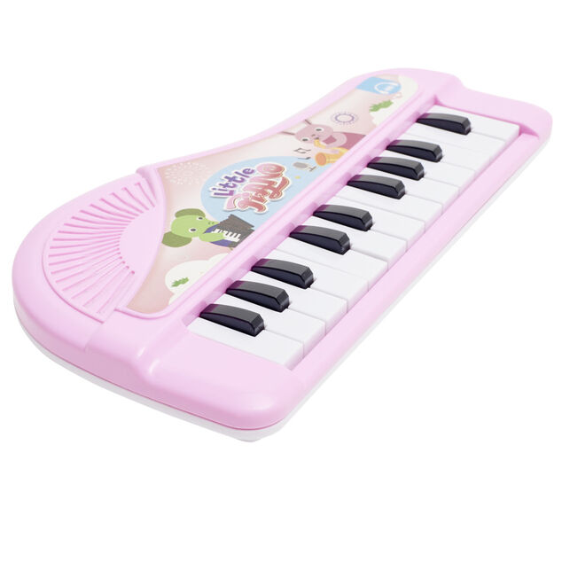 Mini piano électrique enfant plastique rose L20,5cm