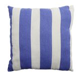 Coussin carré déperlant bayadère bleu et blanc 40x40cm