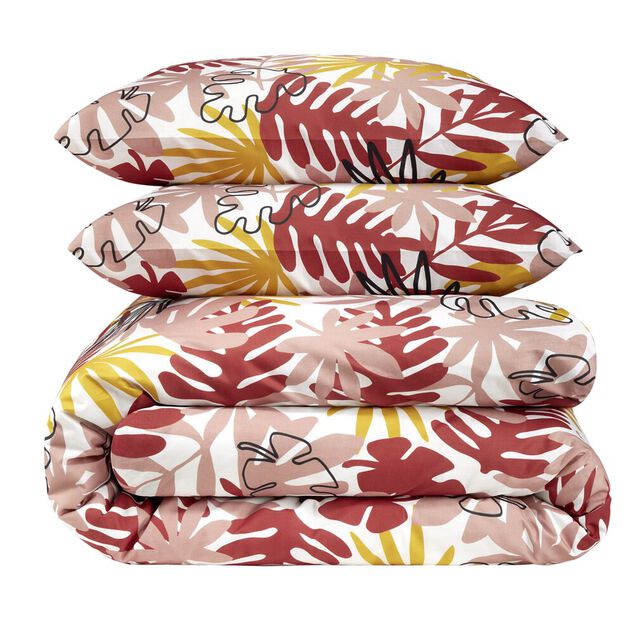 Parure de lit 220x240cm 2 personnes motifs imprim&eacute;s 3 pi&egrave;ces (3 mod&egrave;les)
