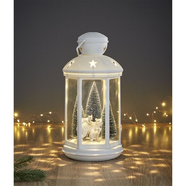 Lanterne de No&euml;l lumineuse &agrave; led anim&eacute;