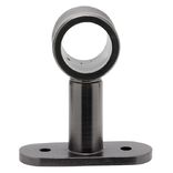 Support court m&eacute;tal gris pour tringle &agrave; rideau &Oslash;2xL11,4cm