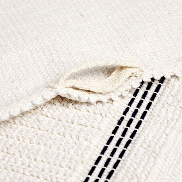 Tapis de bain 100% coton blanc et noir 70x50cm