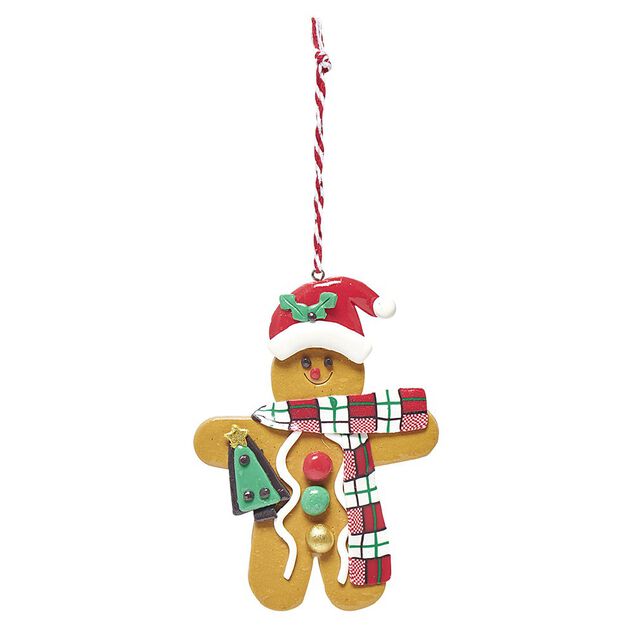 Suspension de No&euml;l petit bonhomme pain d'&eacute;pice H12,5 cm